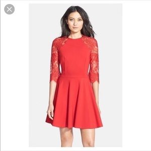 BB Dakota Red Lace Back Dress